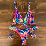 Bikini Set Women Swimwear Push Up Swimsuit Top Solid Bottom Print Brazilian Biquini Bathing Suit Swim Wear