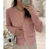 Zingj Autumn And Winter New Korean Version Sweater Coat Female Temperament Sweet College Wind Long Sleeve Knit Cardigan Jacket Female-Outfit
