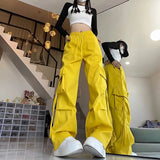 Quality Cargo Pants For Women Korean Fashion Casual Pockets Baggy Trousers Baggy Wide Leg Pant Streetwear Sweatpants