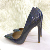 elegant advanced women shoes 8cm 10cm 12cm high thin heels handmade sky pattern daily wear concise pumps QP146