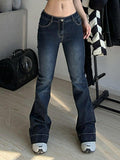 Washed Low Waist Flare Jeans- Outfit