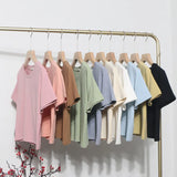 Real-Apamine Solid Short-Sleeved T-Shirt Burst Small Short Sweet Spicy Slim Slim Thin Collar Top