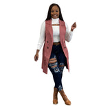 Zingj New Women's Casual Solid Color Cardigan Sleeveless Knitted