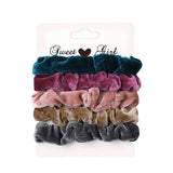 Set Scrunchies Hair Ring Candy Color Hair Ties Rope Autumn Winter Women Ponytail Hair Accessories 4-6Pcs Girls Hairbands