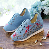 Zingj Shoes, Sports Shoes Autumn And Winter Leisure Walk Shoes Lace Embroidered Cloth Shoes Inside Heighten Women's