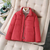 Cotton-Padded Clothes Female Small Woman 2023 Winter Down Cotton Clothes Korean Version Loose Bread Clothes Thick Short Small Cotton-Padded Jacket Coat-Outfit