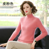 100% Mink Cashmere Knitted Pullover Women's Sweater Jumper Super Warm Female Soft Elasticity Slim Sweater Full