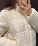 Cabel Knit Puffer Crop Jacket- Outfit