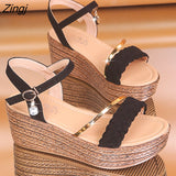Heels Women Summer Shoes Wedges Bohemian Women Sandals Flat Platforms Diamond Beach Sandles Open Toe Women