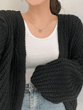 Open Front Long Sleeve Knit Cardigan- Outfit