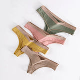 Cotton Women Thongs Panties Fashion Soft Solid Bow Seamless G-String For Women Underwear Female Lingerie Briefs