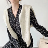 Zingj Ripe Wind Small White Dress Covers The Belly Dress Foreign Style Dress French Grandiflorum Retro Autumn High Waist Hepburn Floral Skirt-Outfit