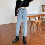 Zingj Jeans Female Autumn Loose Wide Leg Straight Leg Show Thin Large Size Fat Mm Harun Radish Dad Cigarette Pipe Pants-Outfit