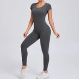 Zingj Fast Dry Yoga One Yoga Clothing Short Sleeves Back Hip Sports Fitness Clothing 89071-Outfit