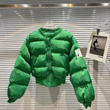 2022 Winter New Arrival O Neck Slim Waist Short Jacket Women Cotton Coat Streetwear