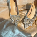 Engagement Main Wedding Shoes 2025 New Spring And Summer Crystal Lily Wedding Bridal Shoes High