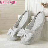 Cute Bowtie Home Women Slippers Summer Spring Indoor Shoes For Girls Ladies Female Warm House Bedroom Floor