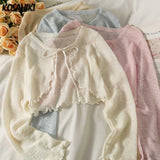 Women Thin Coat Casual Bow Summer Sun Protection Clothes Female Cardigan Shirt Lolita Covers Tops Blouse Woman