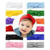 New Baby Nylon Headband Soft Rabbit Bowknot Turban Hair Bands for Children Girls Elastic Headwrap Hair