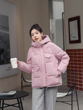 New 2022 Women Short Jacket Winter Thick Hooded Cotton Padded Coats Female Korean Loose Puffer Parkas Ladies