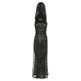 Summer Fashion Trend Women's New Solid Color Hooded Knitted Sexy Body Repair