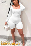 Ribbed Knit Long Sleeve Bodycon Romper One Piece Outfits Sexy Jumpsuit Playsuits 2023 Fashion Women Clothing