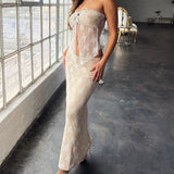 Women's New 2025 Summer Lace Dress Spliced Bras Summer Decoration Sexy Suit