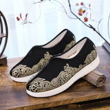 Zingj Men's Shoes Embroidered Korean Cloth Shoes Social Embroidery Flower Bean Shoes Lazy Tide Sail Flat Cloth