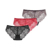 Sexy Lace Underwear Women Transparent Low Waist Panties Cotton Crotch Briefs for Girls Breathable Seamless