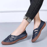 big size 45 genuine leather Boat Shoes Casual women shoes woman easy for walking comfortable