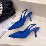 Zingj 2023 New Pointed Thin Heel Single Heel After Empty Head Sandal Muller Shoes-Outfit