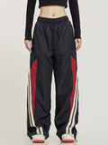 Streetwear Bf Patchwork Striped Cargo Pants Fashion Hip Hop Women Y2K Trousers Korean Casual Sweatpants Wide Leg Pants