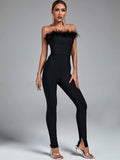 Bandage Jumpsuit Women Black Bodycon Jumpsuit Evening Party Elegant Sexy Birthday Club Outfits 2022 Summer New