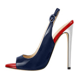 Onlymaker Women's Peep Toe 12cm Thin High Heels Pumps Sandals Ladies Shoes Open Toe Big Size Summer Stiletto