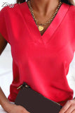 Neck Elegant Simple Blouse Fashion Summer Casual Women Short Sleeve Office Tops Mujer 2023 Ladies Shirts Woman Clothing