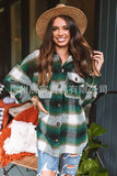 Autumn And Winter City Casual Shirt Long Sleeve Lapel Loose Type Women's Woolen Plaid Coat Two Wear-Outfit
