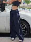 blue retro sport baggy pants with
