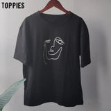 summer t-shirts character printing tops tees solid color white t-shirts women drinking girls