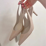 Ziran The Same ~ Sheepskin Cushion In The High-End High-Heeled Shoes Fashion French Backfleet Fine Heel Women's