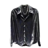 Men's Fried Street Long-Sleeved Shirt 2025 Spring And Autumn New Loose Handsome Bright Outside Wearing Shirt