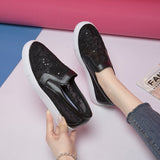 size white shoes 2021 summer breathable lace canvas shoes flat loafers sequined sneakers women