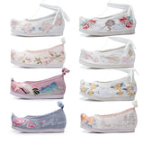 Zingj Shoes Hanfu Shoes Ancient Style Female Embroidered Cloth Shoes Inside The Raised Head Ancient Costume Shoes Cloth Shoes