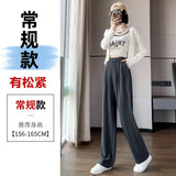 High Sense Suit Pants Female Spring And Summer High Waist Down Small Thin Black Straight Pants Narrow Version Wide Leg Pants-Outfit