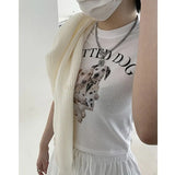 Korean Fashion Crop Tops Spotted Dog Printed Short Sleeve T-shirt Kawaii Summer Streetwear Sexy Slim White Tshirts