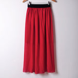 Fashion Wholesale Women Chiffon Long Skirts Candy Color Pleated Maxi Free