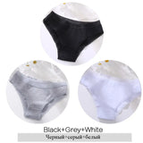 Women Lace Edge Cotton Briefs 3Pcs /Set Sexy Female Low-Rise Underpants Girl Seamless Intimate