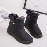 Warm Plush Casual Shoes for Women Plus Size Waterproof Wedges Snow Boots Platform Ankle Boots Women Side Zipper