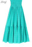Print Long Skirts For Women Fashion 2023 High Waist Ruffle Skirt Sets Summer Beach Skirt Woman Ruched Women's
