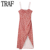 Floral Corset Dress Woman Red Slip Long Dress Women Summer Elegant Party Dresses For Women 2023 Backless Evening