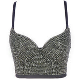 Handmade Sequin halter bustier corset crop top women summer indie tank party y2k top clubwear Cropped tube womens tops